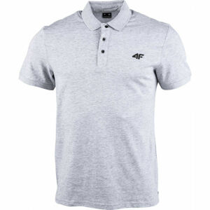 4F MEN´S T-SHIRT sivá S - Pánske polo tričko