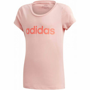 adidas YG LINEAR TEE Dievčenské tričko, lososová, veľkosť 116
