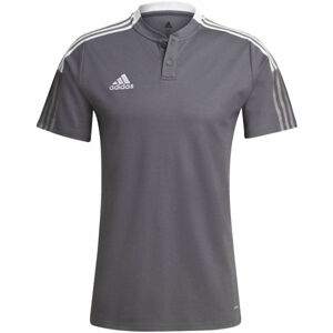 adidas TIRO21 POLO Pánske futbalové tričko, sivá, veľkosť M