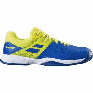 Babolat PULSION JR CLAY Juniorská tenisová obuv, modrá,žltá,biela, veľkosť 37