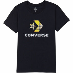 Converse WOMENS STAR CHEVRON PLAID INFILL TEE  L - Dámske tričko