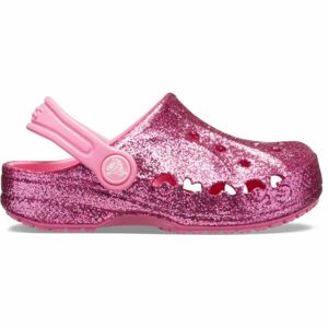 Crocs BAYA GLITTER CLOG ružová C10 - Detské šľapky