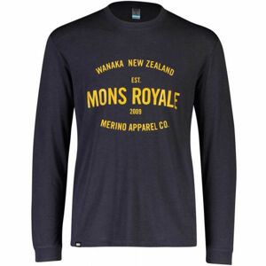 MONS ROYALE ICON LS Pánske tričko z Merina s dlhým rukávom., čierna, veľkosť M