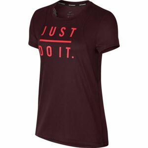 Nike RUN TOP SS GX JDI vínová L - Dámske bežecké tričko