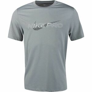 Nike DF TEE DB NK PRO M sivá XL - Pánske tréningové tričko