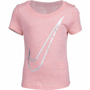 Nike NSW TEE SCOOP SHENE SWOOSH G Dievčenské tričko, ružová,strieborná, veľkosť