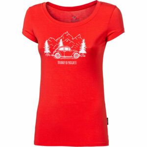 PROGRESS LIBERTA BEETLE Dámske bambusové tričko s potlačou, červená, veľkosť S