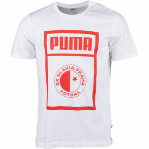 Puma SLAVIA PRAGUE GRAPHIC TEE Pánske tričko, biela, veľkosť XXL