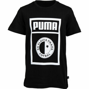 Puma SLAVIA PRAGUE GRAPHIC TEE JR Juniorské tričko, čierna, veľkosť 152