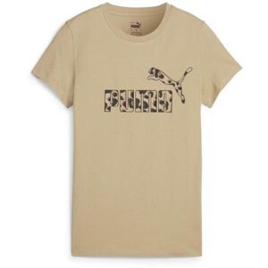 Puma ESSENTIALS + ANIMAL GRAPHIC TEE Dámske tričko, béžová, veľkosť
