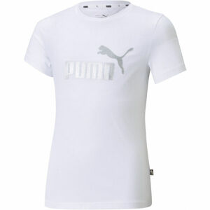 Puma ESS + LOGO TEE Dievčenské tričko, biela, veľkosť 152