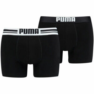 Puma PLACED LOGO BOXER 2P Pánske boxerky, čierna, veľkosť M