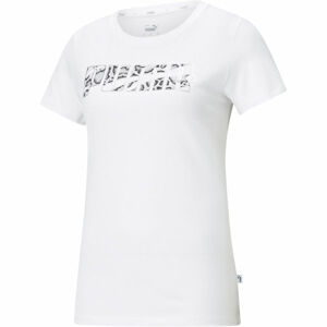 Puma REBEL GRAPHIC TEE Dámske tričko, biela,čierna, veľkosť