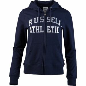 Russell Athletic CLASSIC PRINTED ZIP THROUGH HOODY Dámska mikina, tmavo modrá, veľkosť XS