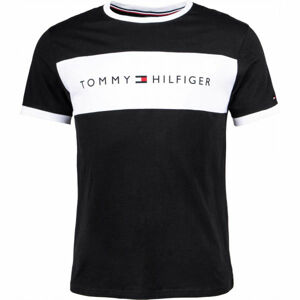 Tommy Hilfiger CN SS TEE LOGO FLAG čierna S - Pánske tričko