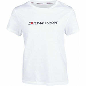 Tommy Hilfiger COTTON MIX CHEST LOGO TOP Dámske tričko, biela, veľkosť S
