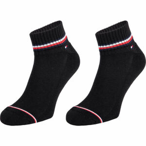 Tommy Hilfiger MEN ICONIC QUARTER 2P Pánske ponožky, čierna, veľkosť 43-46