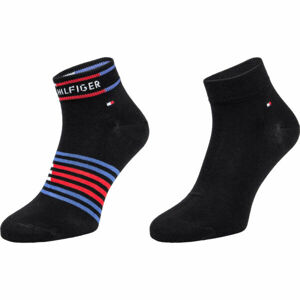 Tommy Hilfiger MEN QUARTER 2P BRETON STRIPE Pánske ponožky, čierna, veľkosť 43 - 46