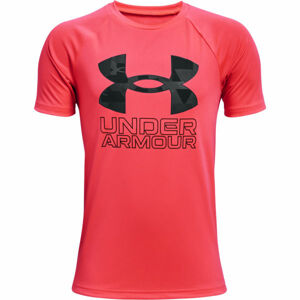 Under Armour TECH HYBRID PRT FILL Chlapčenské tričko, červená,čierna, veľkosť